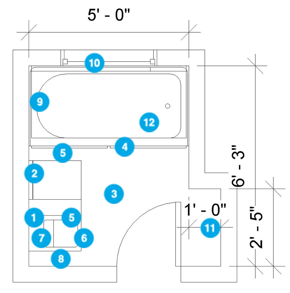 Online Designer Bathroom Floorplan