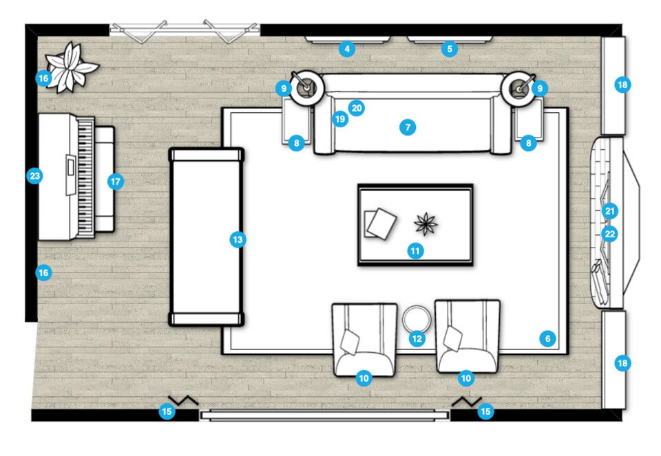 Online Designer Living Room Floorplan