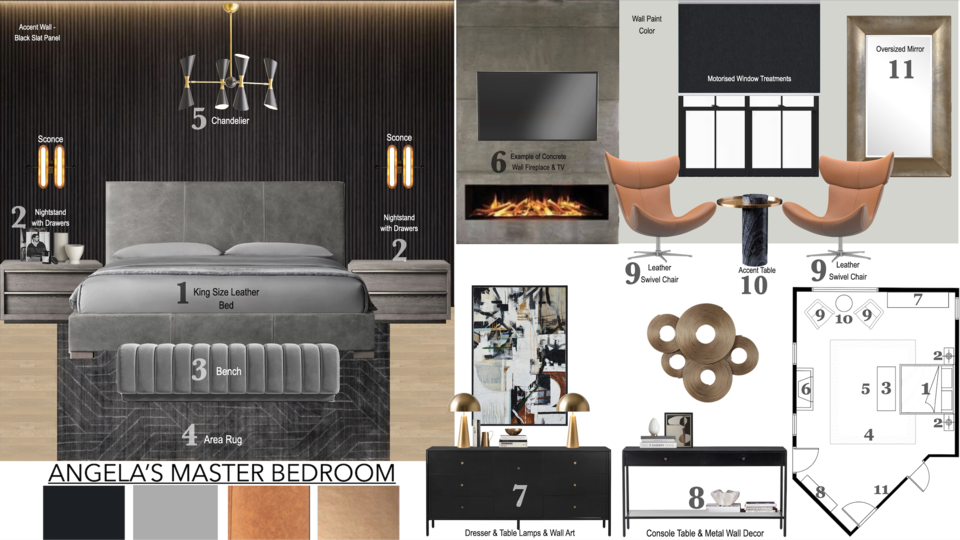 Chic Modern Master Bedroom & Office Design Nor Aina M. Moodboard 2 thumb