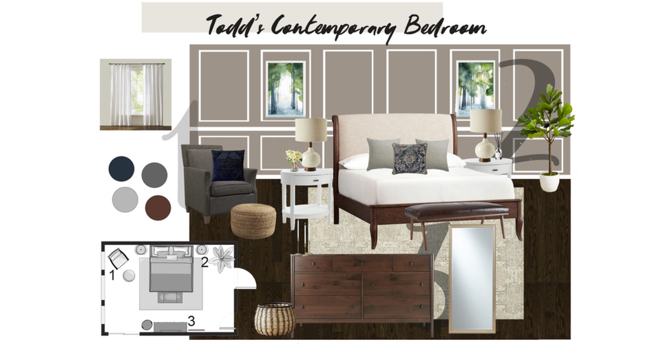 Calm Transitional Bedroom Interior Design Ideas