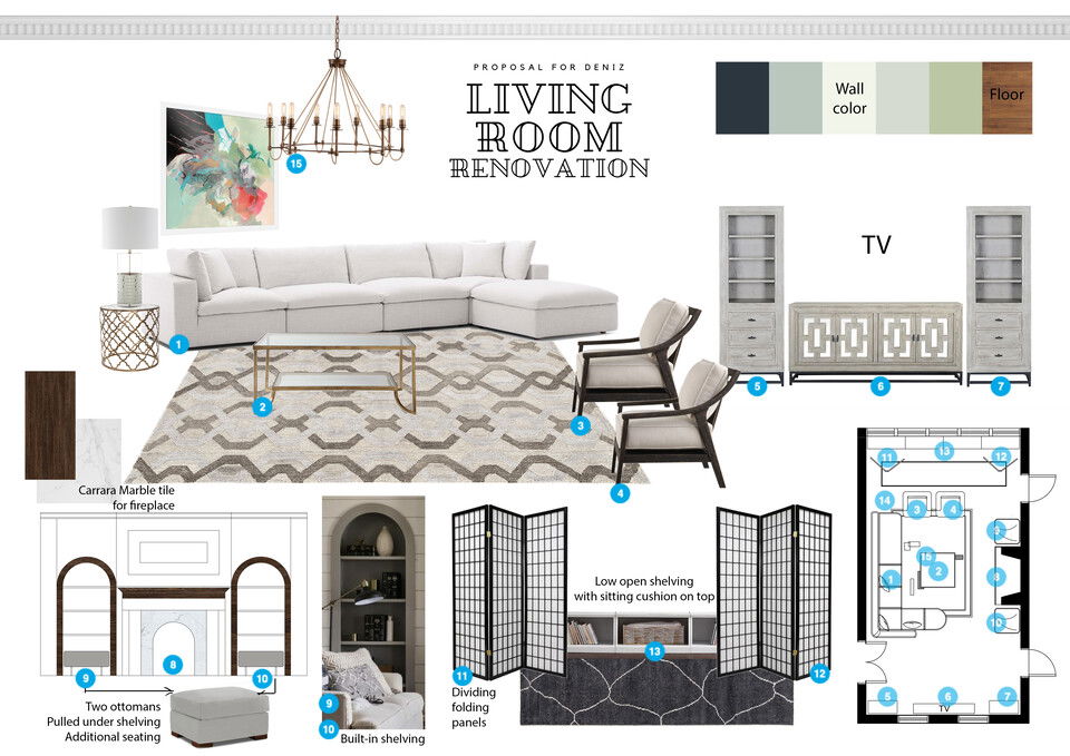 Brown and Neutral Living Room Design Darya N. Moodboard 2 thumb