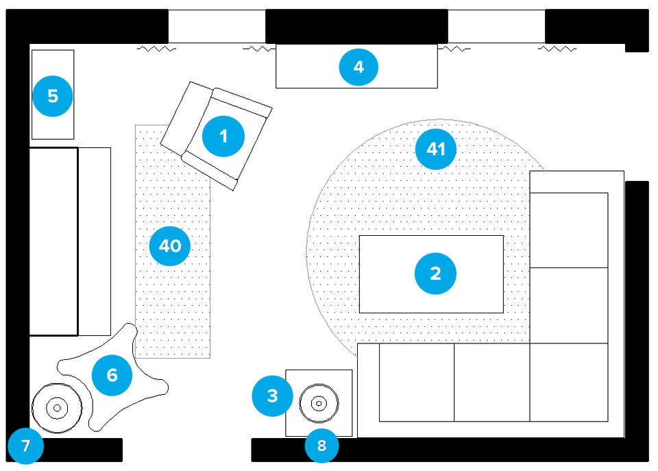 Online Designer Living Room Floorplan