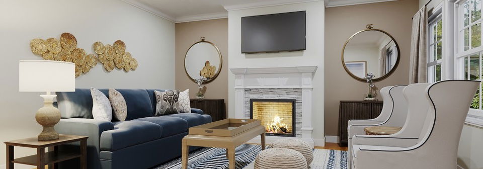 Beautiful traditional living room- After Rendering