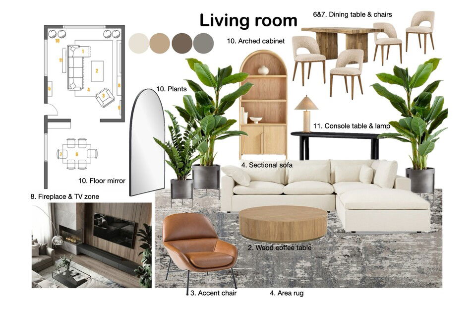 Fresh & Modern Living Room Interior Design Darya A. Moodboard 2 thumb