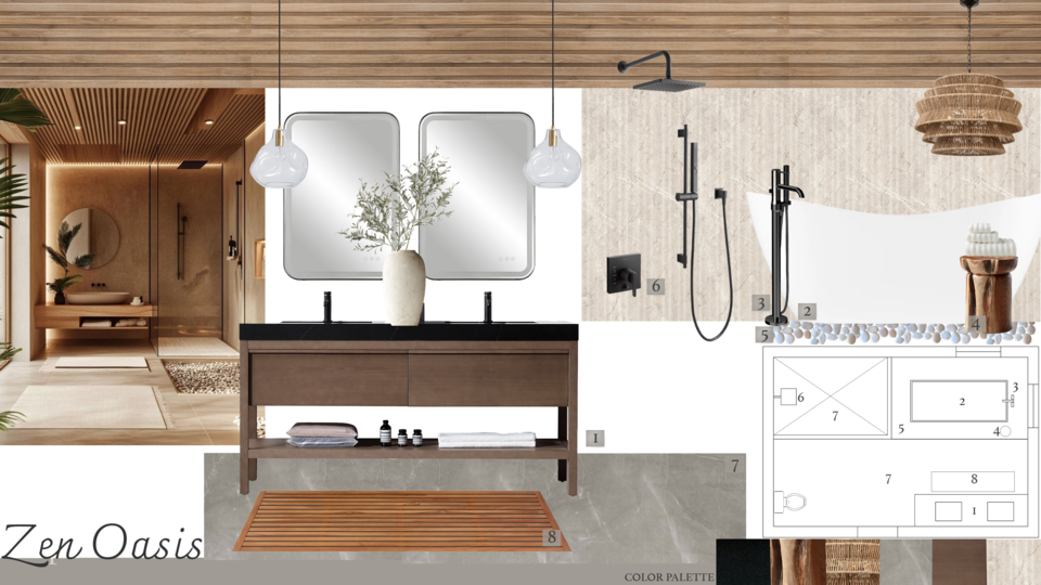 Sleek and Sophisticated Bathroom Design Shameika B. Moodboard 2 thumb
