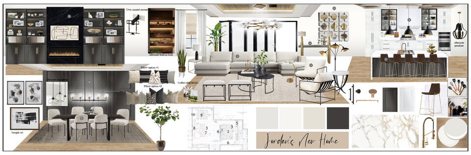 Diseño de Hogar Moderno Sofisticado y Glamuroso Tablero de Inspiración Casey H. 1 miniatura