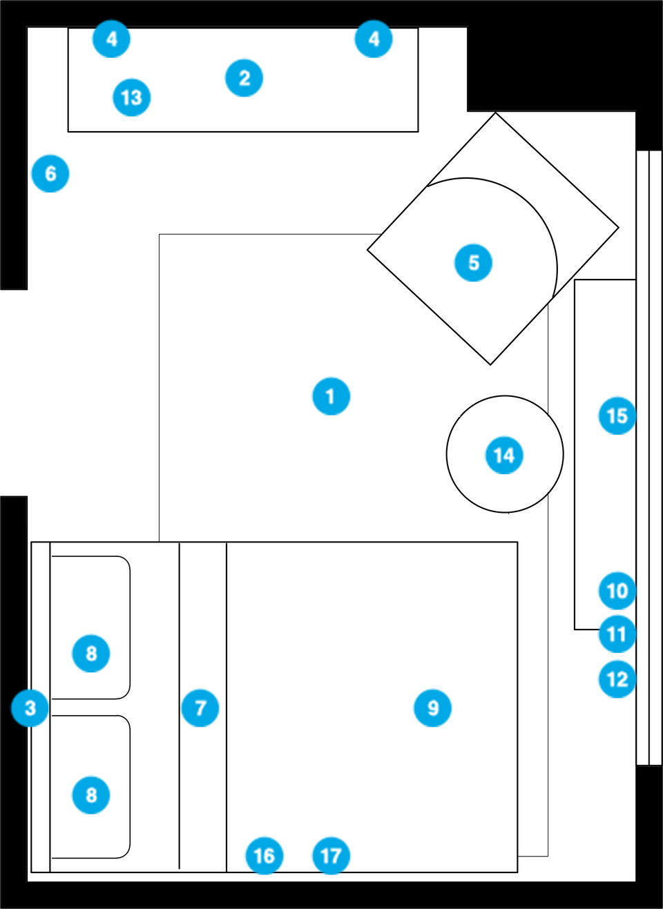 Online Designer Combined Living/Dining Floorplan