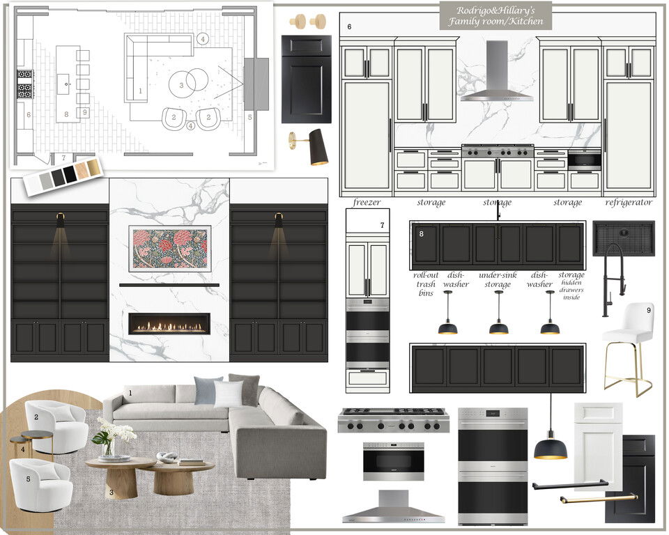 Sala de estar y cocina contemporánea de concepto abierto Dragana V. Tablero de inspiración 1 miniatura