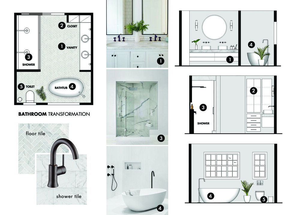 White Contemporary Bathroom Remodel Idea Eleni K. Moodboard 1 thumb