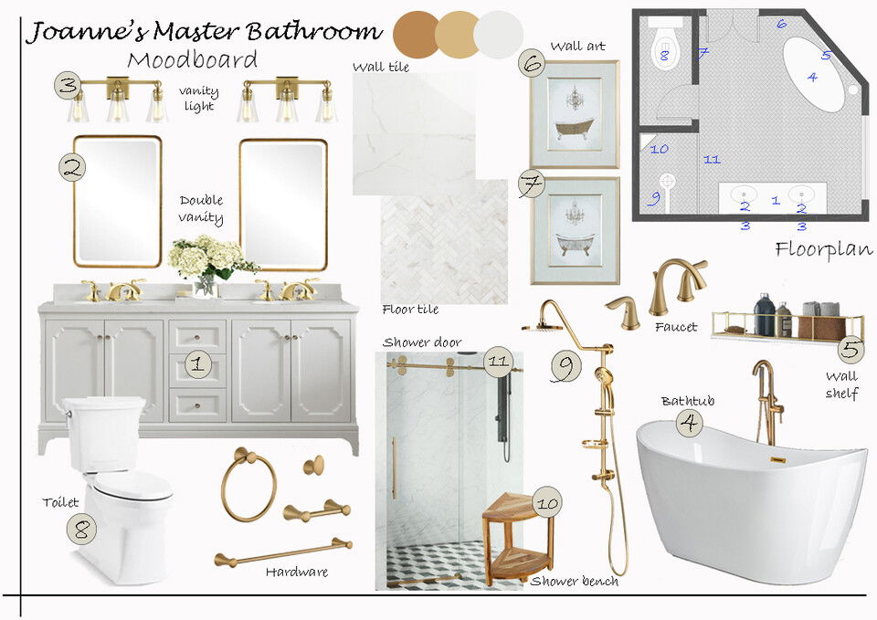 Transitional Master Bathroom Renovation Liana S. Moodboard 1 thumb