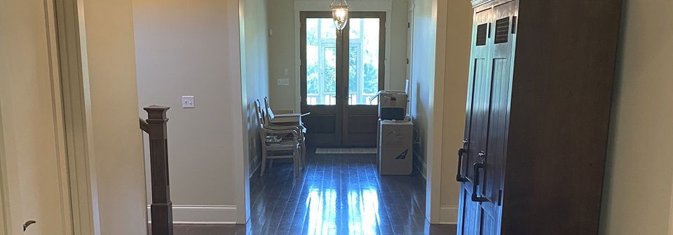 Feminine Green Eclectic Hallway Interior Design- Before Photo