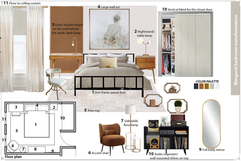 Light and Feminine Bedroom Makeover Franzi K. Moodboard 2 thumb