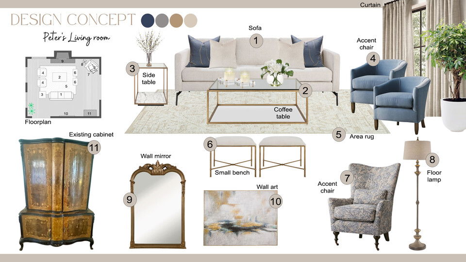 Classic and Calm Living & Dining Remodel Liana S. Moodboard 2 thumb