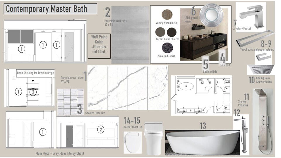 Sleek High End Bathroom Interior Design Wanda P. Moodboard 2 thumb