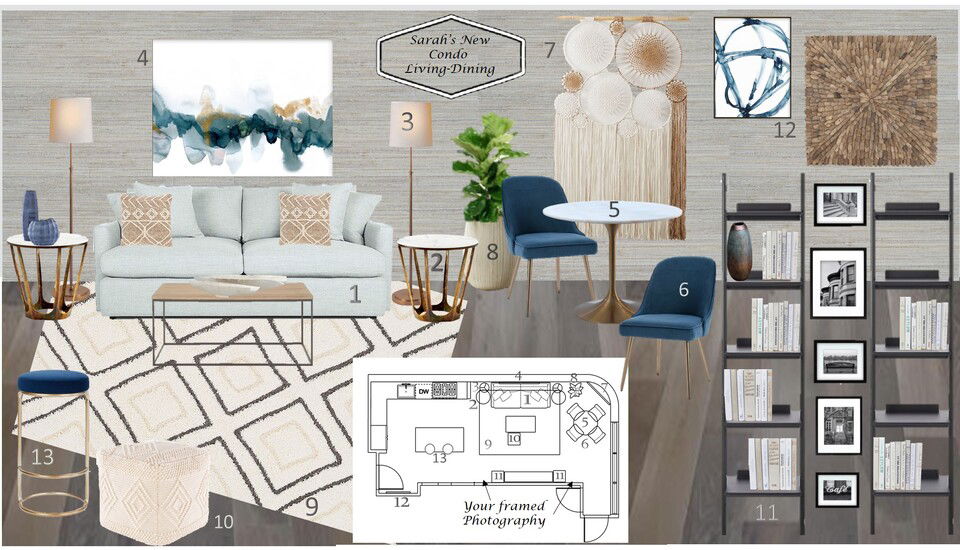 Diseño de interiores de dormitorio principal calmante Wanda P. Moodboard 2 miniatura