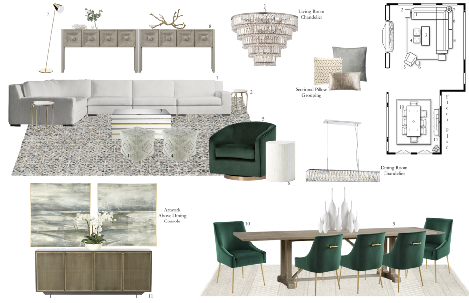 Chic & Glam Living/Dining Room Decor Tera S. Moodboard 2 thumb