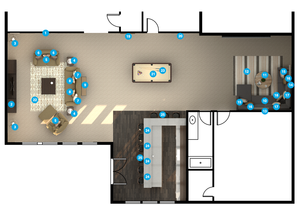 Online Designer Living Room Floorplan