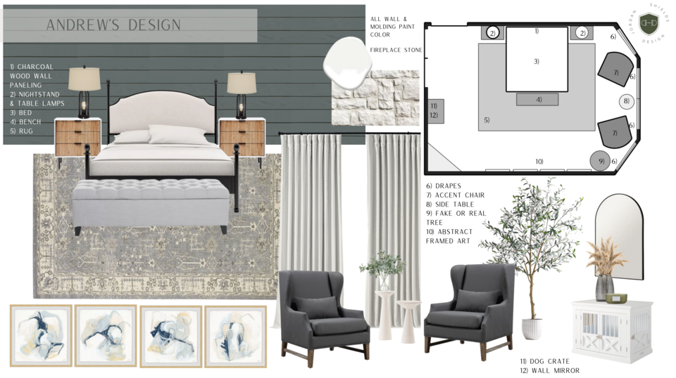 Contemporary Farmhouse Master Bedroom Makeover Jordan S. Moodboard 2 thumb