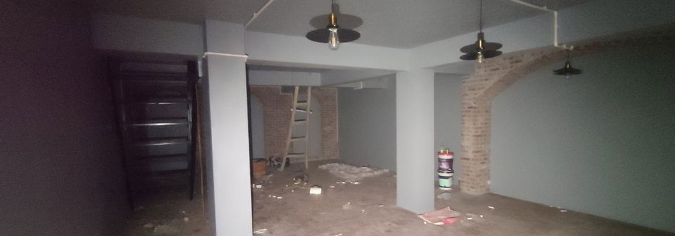 Dark Nautical & Pirate Family Basement Remodel- Before Photo