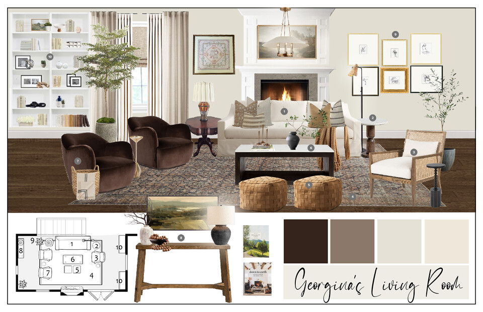 1930s Colonial Living Room Design Casey H. Moodboard 2 thumb