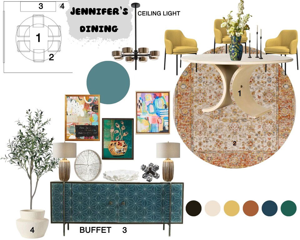 Eclectic Dining Room Renovation Sahar M. Moodboard 2 thumb