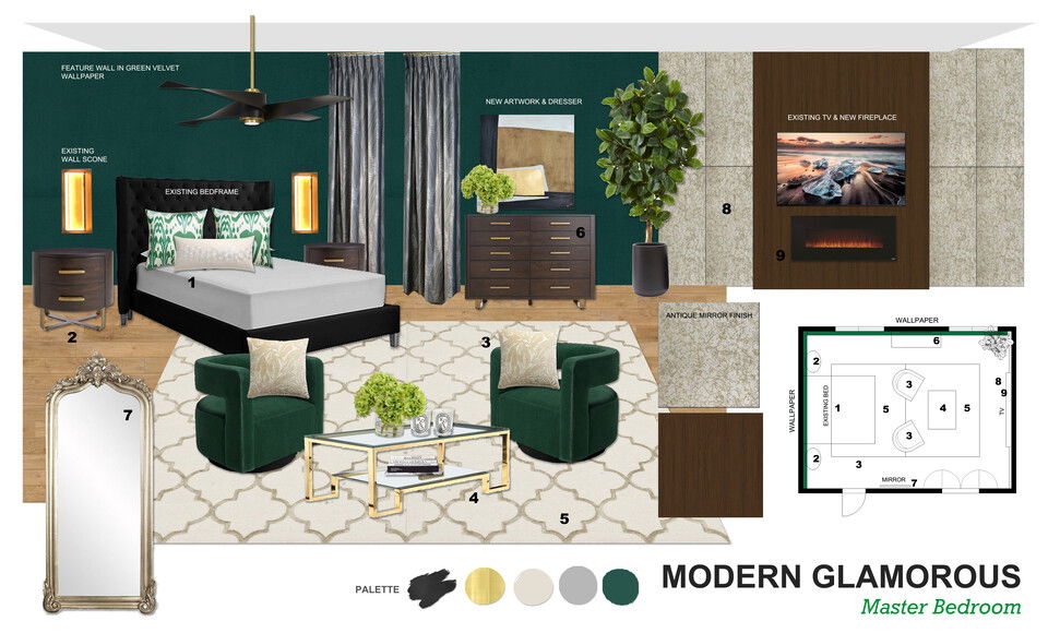 Glamorous Master Bedroom Makeover Ibrahim H. Moodboard 2 thumb