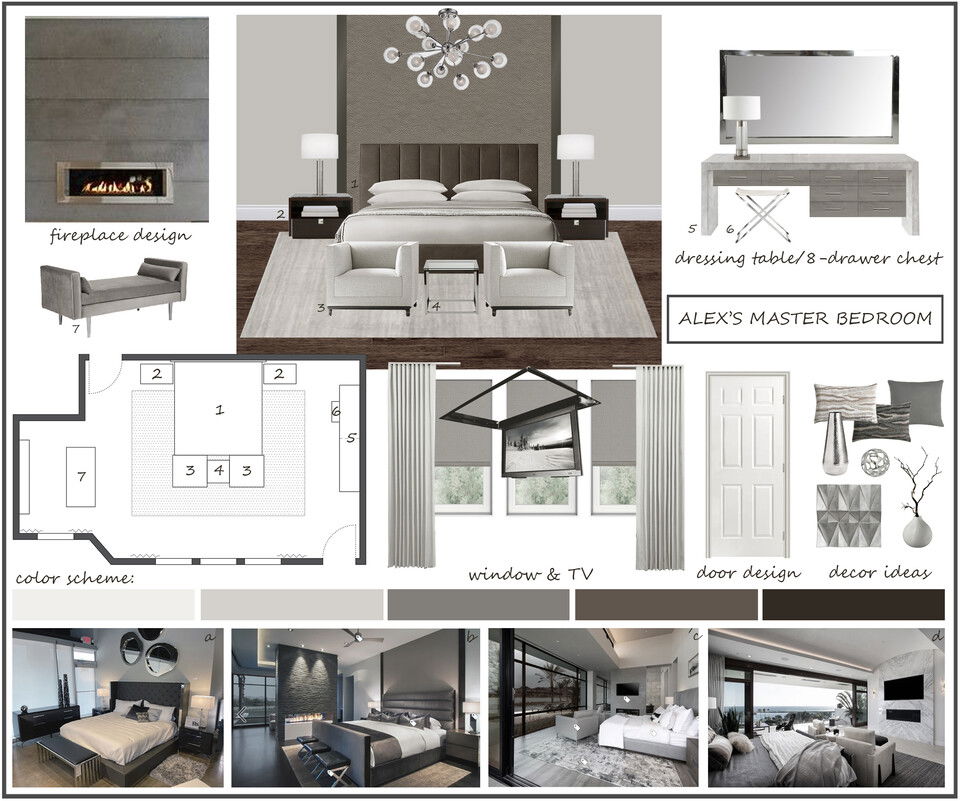 Modern Cozy Master Bedroom Design Selma A. Moodboard 2 thumb