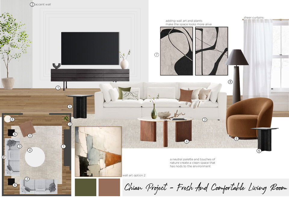 Fresh & Comfortable Living Room Interior Design Maya M. Moodboard 1 thumb