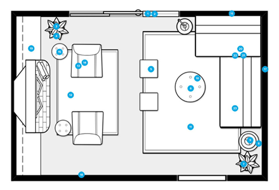 Online Designer Living Room Floorplan