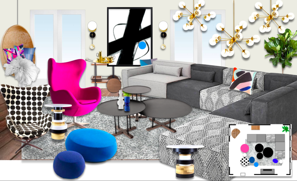 Bright and Eclectic Living Room Design Michelle B.  Moodboard 2 thumb