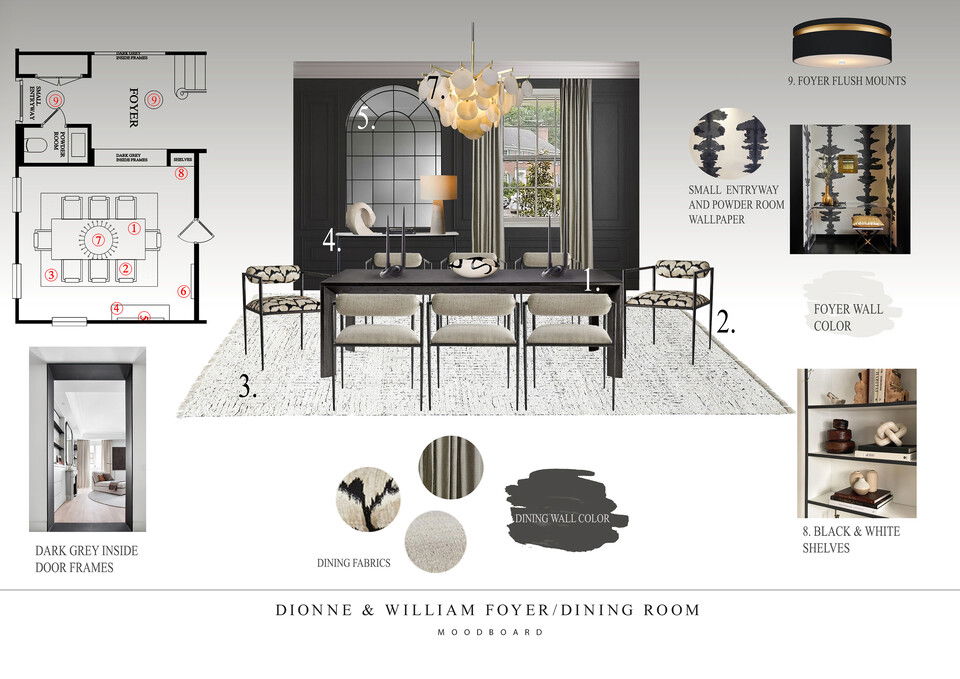 Contemporary Glam Home Interior Design Nathalie I. Moodboard 1 thumb