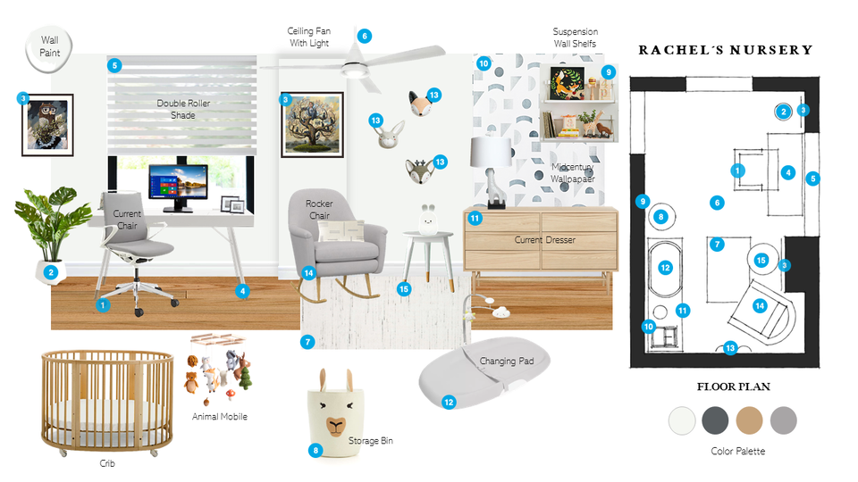 Forest Theme Nursery Interior Design Laura S. Moodboard 2 thumb