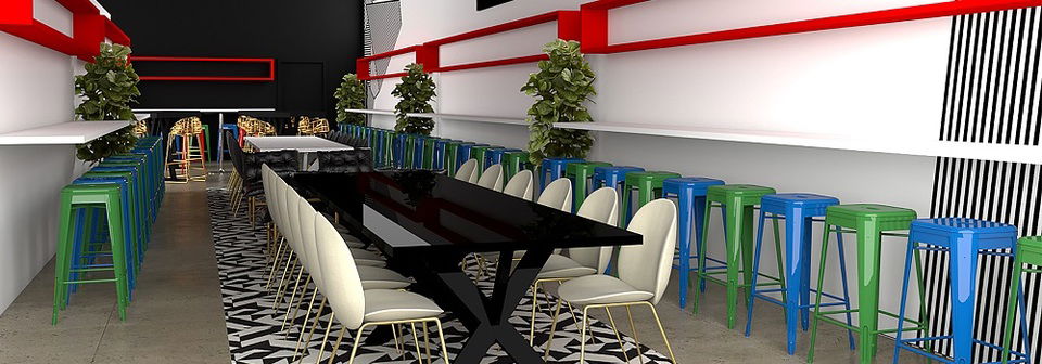 Bright Open Concept Business Office Design - After Rendering