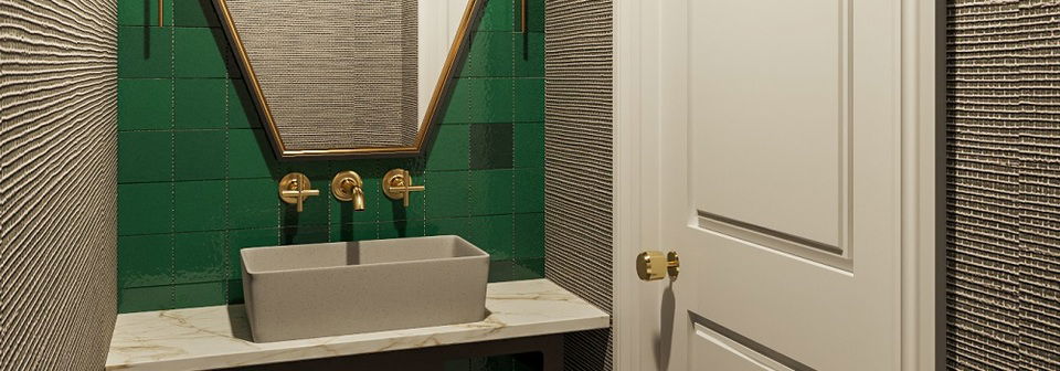 Bold and Impressive Powder Room- After Rendering