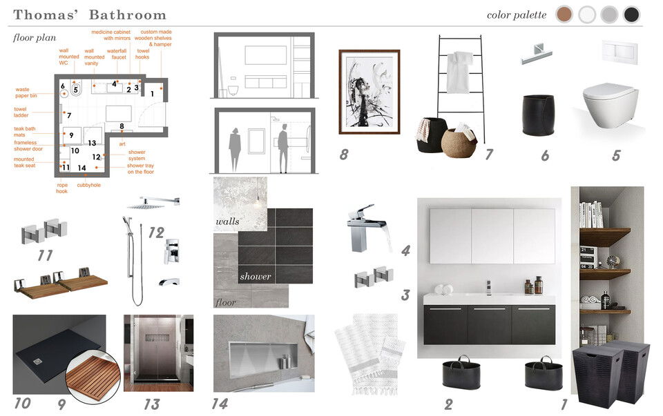 Contemporary Minimal Bathroom Marina S. Moodboard 2 thumb