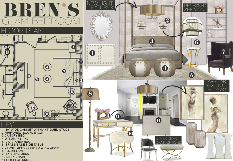 Elegant Gold Accented Bedroom Transformation Taron H. Moodboard 2 thumb