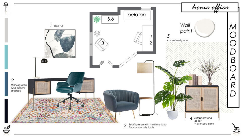 Small Home Office & Gym Combo Design Lidija P. Moodboard 2 thumb