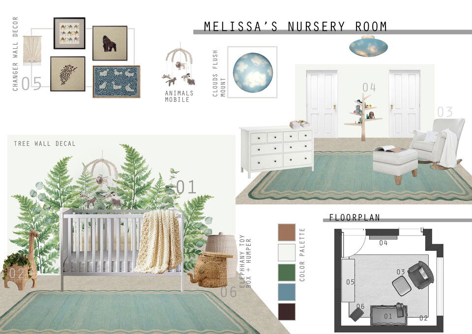 Fresh Eclectic Bedroom & Nursery Design Jessica D. Moodboard 1 thumb