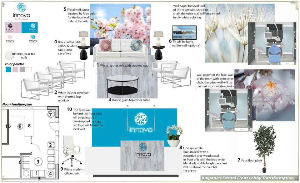 Contemporary Dental Office Front Lobby Design Franzi K. Moodboard 1 thumb