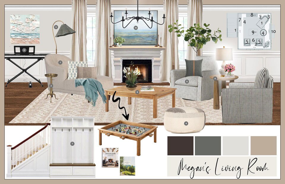 Cozy and Elegant Living Room with Fireplace Casey H. Moodboard 1 thumb
