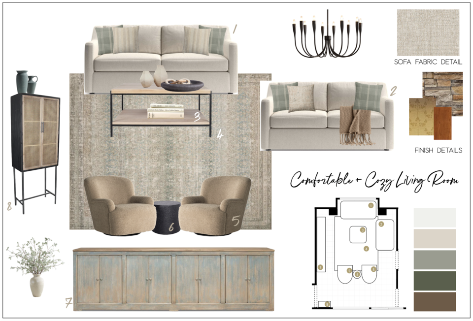 Modern Rustic Living Room Design Sarah R. Moodboard 2 thumb