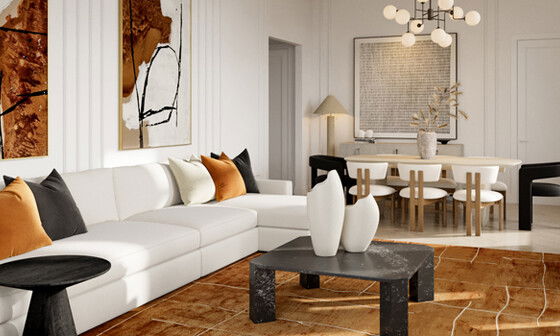 Upscale Condo Design with City Views by interior designers in Bridgeport, Connecticut