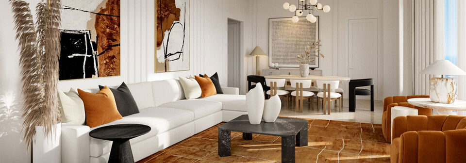 Upscale Condo Design with City Views by interior designers in Brooklyn, New York