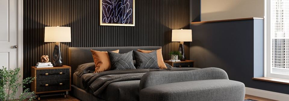 Modern Dark Bedroom Renovation- After Rendering