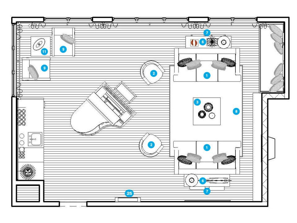 Online Designer Living Room Floorplan