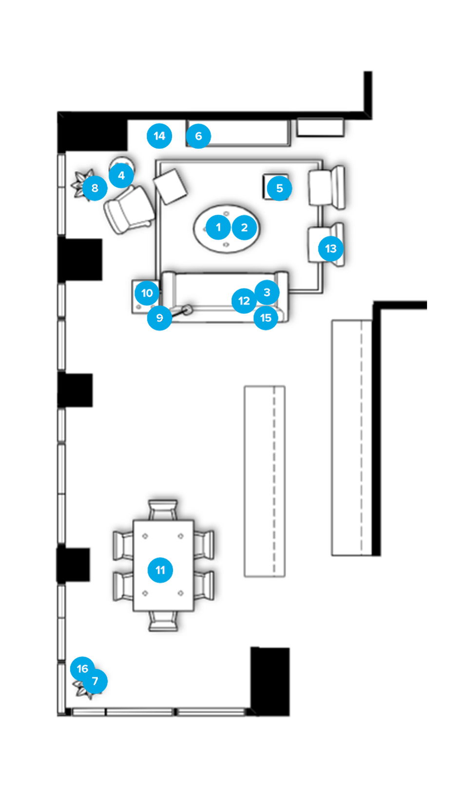 Online Designer Living Room Floorplan