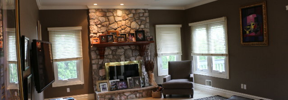 Sleek, Minimal Family Room- Before Photo