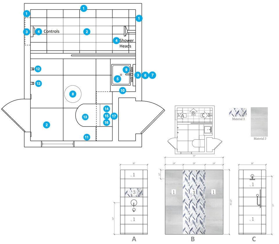 Online Designer Bathroom Floorplan