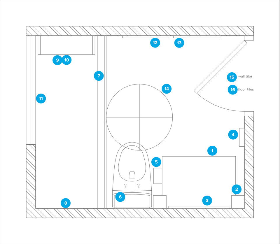 Online Designer Bathroom Floorplan