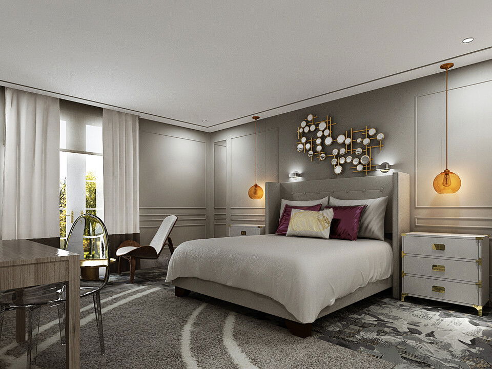 Online Designer Bedroom 3D Model 1